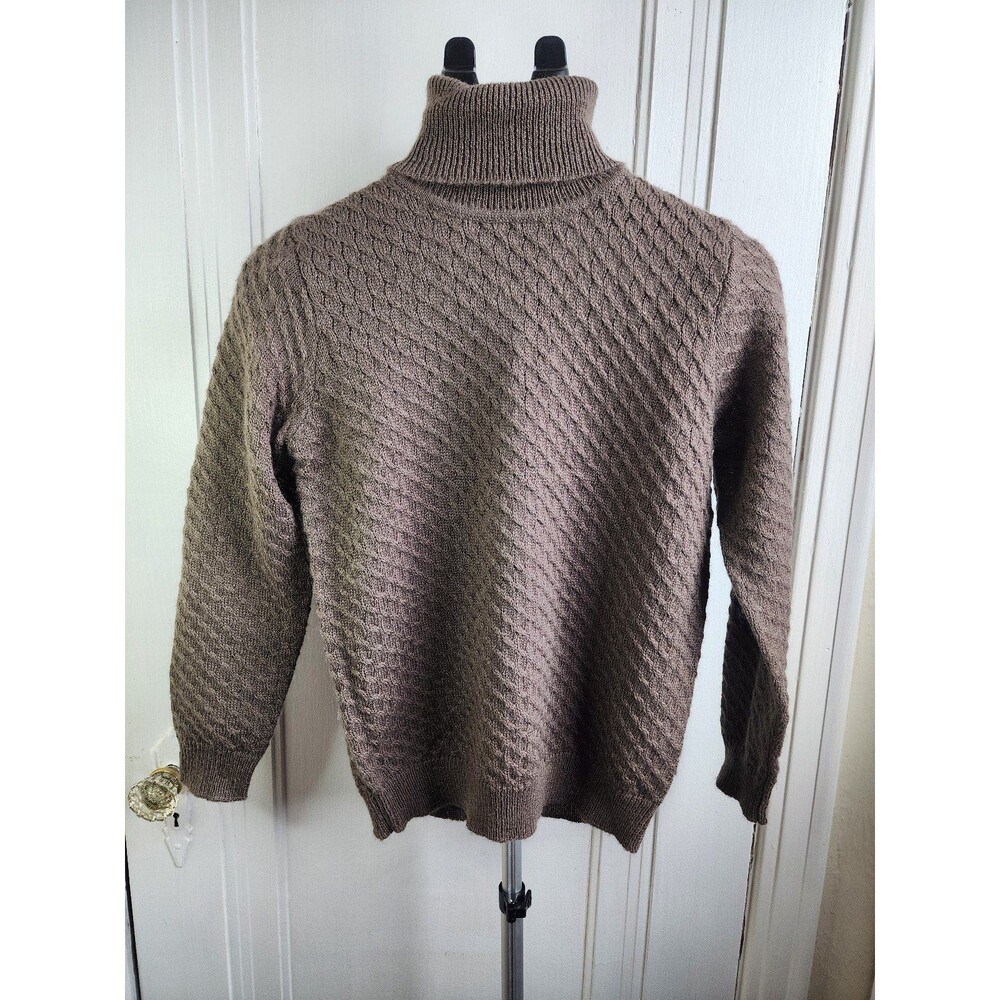 New Morgan City Turtleneck Brown Cashmere Blend Sweater - Size S